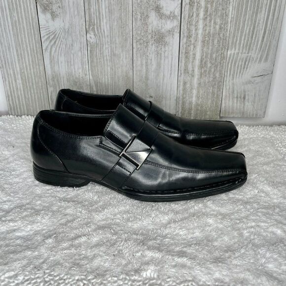 Bruno Marc Giorgio-3 Black Buckle Strap Dress Loafers Size 9.5 - Picture 5 of 11